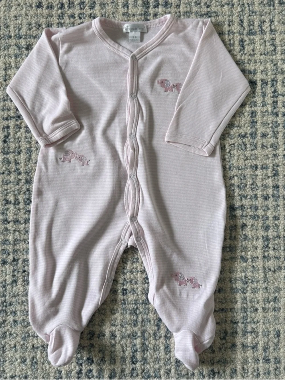 Kissy Kissy Baby Girl Striped Onesie Footie - size 3-6 months